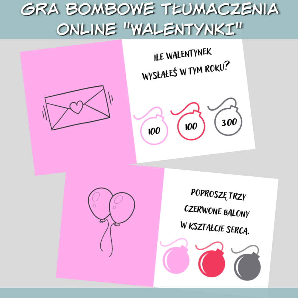 Gra online Bombowe tłumaczenia Walentynki