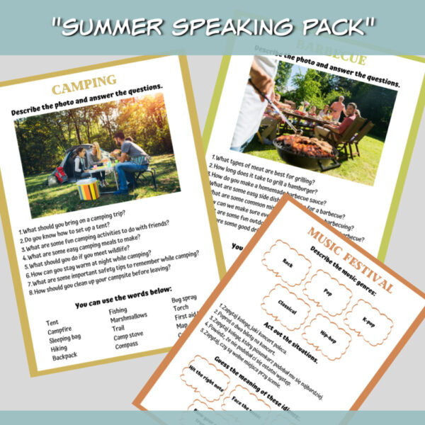 Zestaw Summer speaking pack do druku