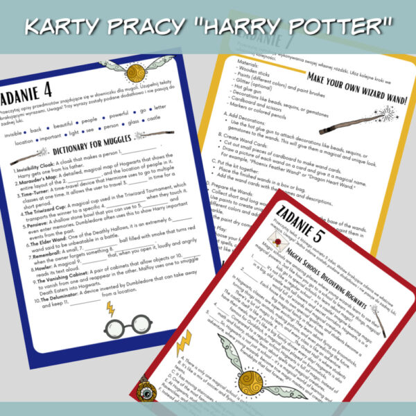 Karty pracy The magical world of Harry Potter