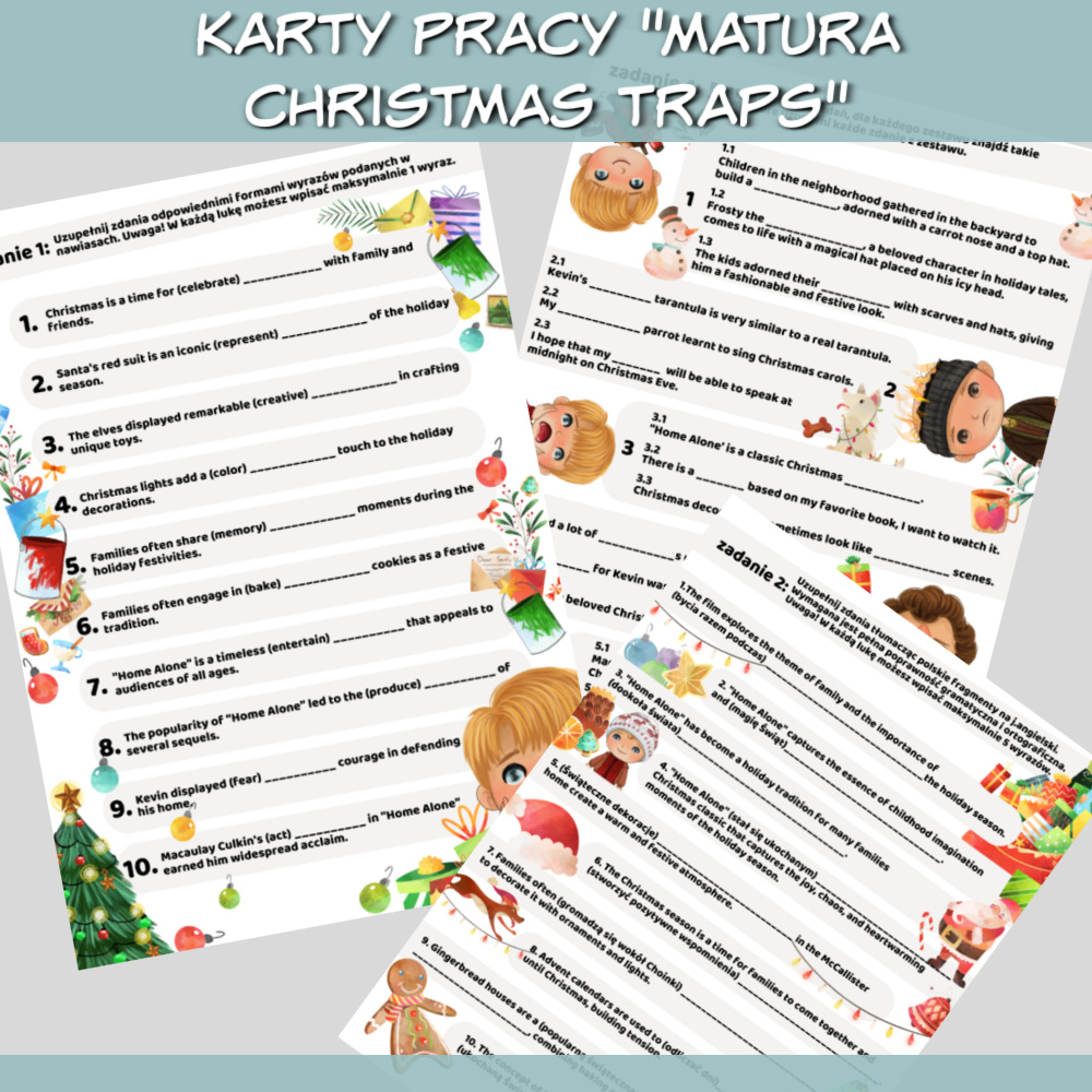 Karty pracy Matura Christmas Traps Lamipoli