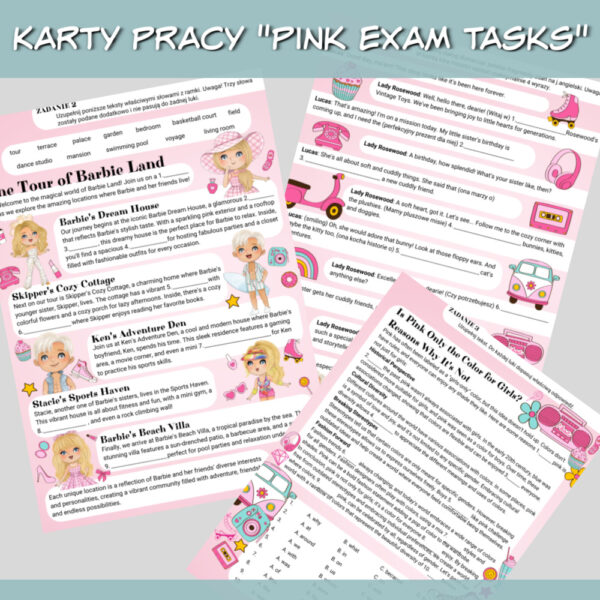 Karty pracy Pink Exam Tasks