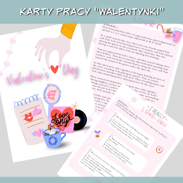 Karty pracy Walentynki do druku