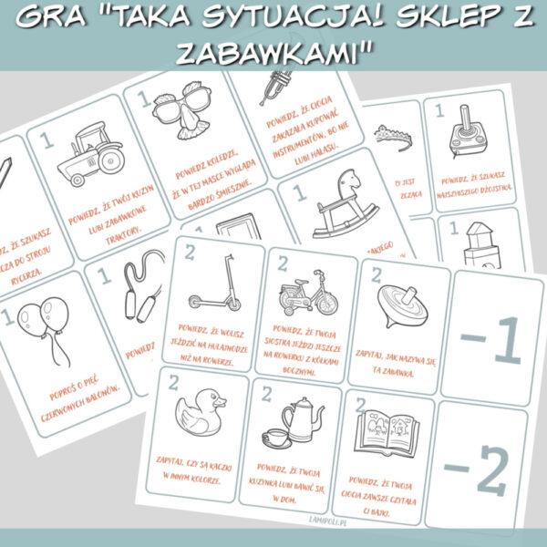 Taka sytuacja! Sklep z zabawkami gra do druku