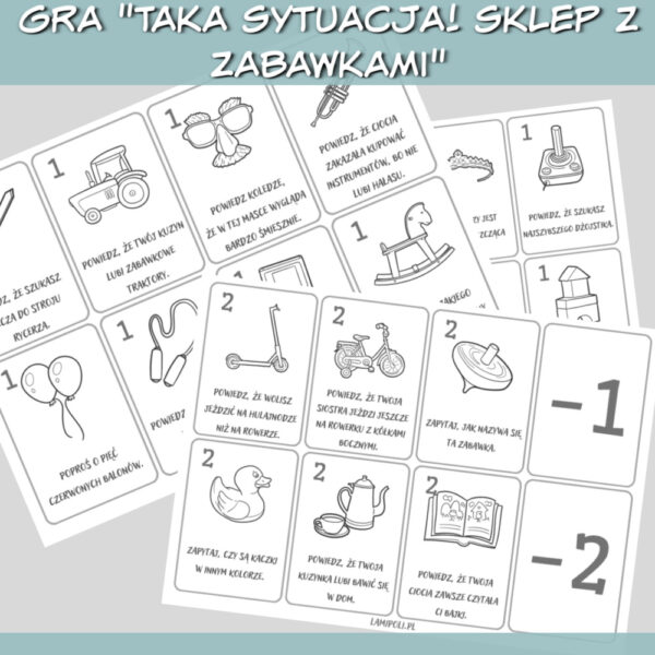 Taka sytuacja! Sklep z zabawkami gra do druku