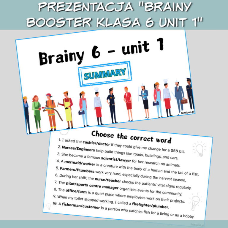 Zestaw Brainy Booster klasa 6 Unit 1 do druku; online - Lamipoli