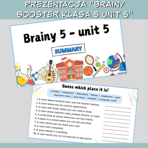 Zestaw Brainy Booster klasa 5 Unit 5 do druku, online