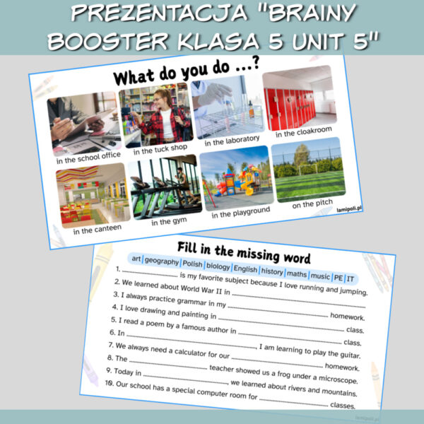 Zestaw Brainy Booster klasa 5 Unit 5 do druku, online