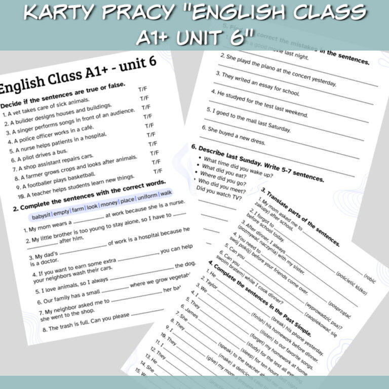 Zestaw English Class A1+ Unit 6 - Lamipoli