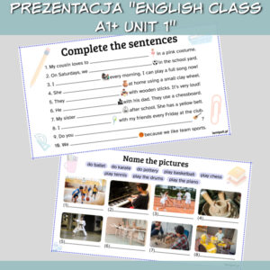 Zestaw English Class A1+ Unit 1 do druku, online - Lamipoli
