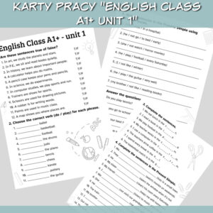 Zestaw English Class A1+ Unit 1 do druku, online - Lamipoli