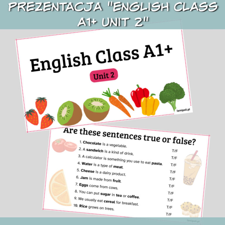 Zestaw English Class A1+ Unit 2 do druku, online - Lamipoli