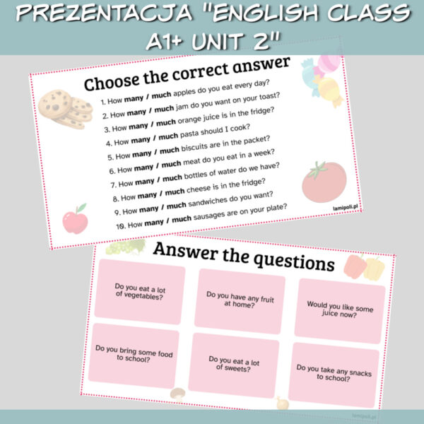 Zestaw English Class A1+ Unit 2 do druku, online - Lamipoli