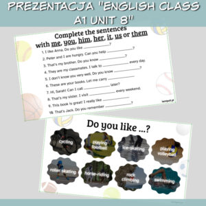 Zestaw English Class A1 Unit 8 do druku, online - Lamipoli