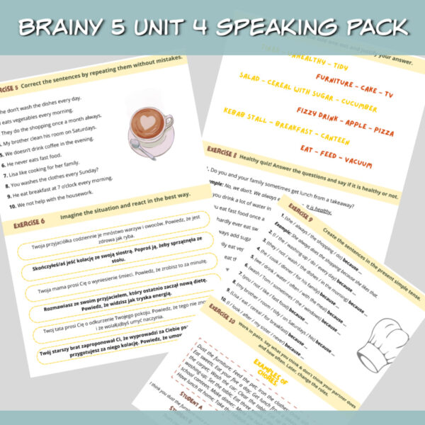 Brainy 5 Unit 4 Speaking Pack do druku - Lamipoli