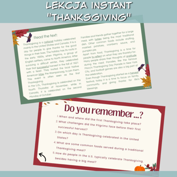 Lekcja Instant Thanksgiving online