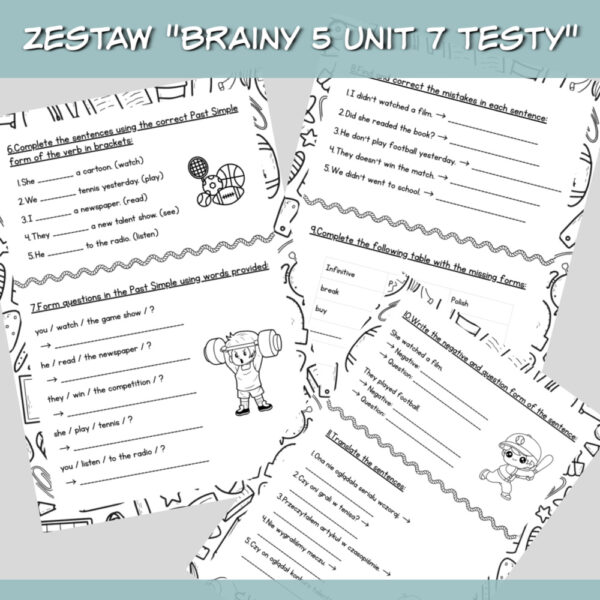 Zestaw Brainy 5 Unit 7 Testy do druku