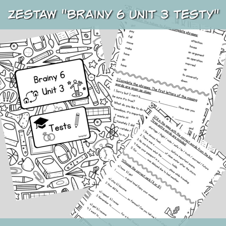 Zestaw Brainy 6 Unit 3 Testy do druku - Lamipoli