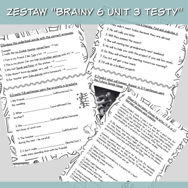 Zestaw Brainy 6 Unit 3 Testy do druku - Lamipoli