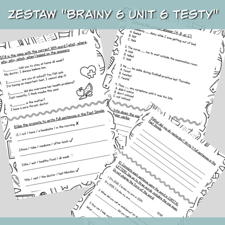Zestaw Brainy 6 Unit 6 Testy do druku - Lamipoli