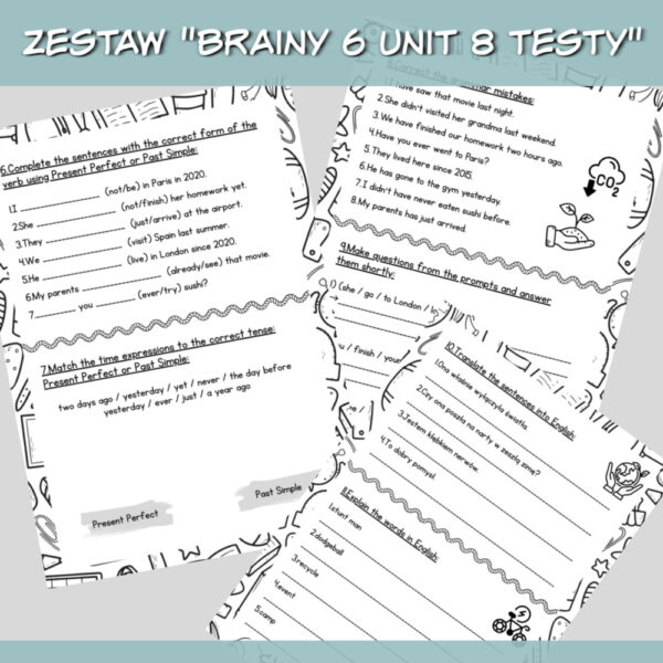 Zestaw Brainy 6 Unit 8 Testy do druku - Lamipoli