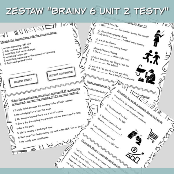 Zestaw Brainy 6 Unit 2 Testy do druku