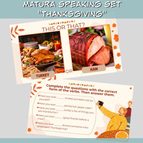 Matura Speaking Set Thanksgiving online