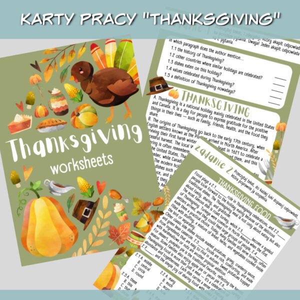 Karty pracy Thanksgiving do druku
