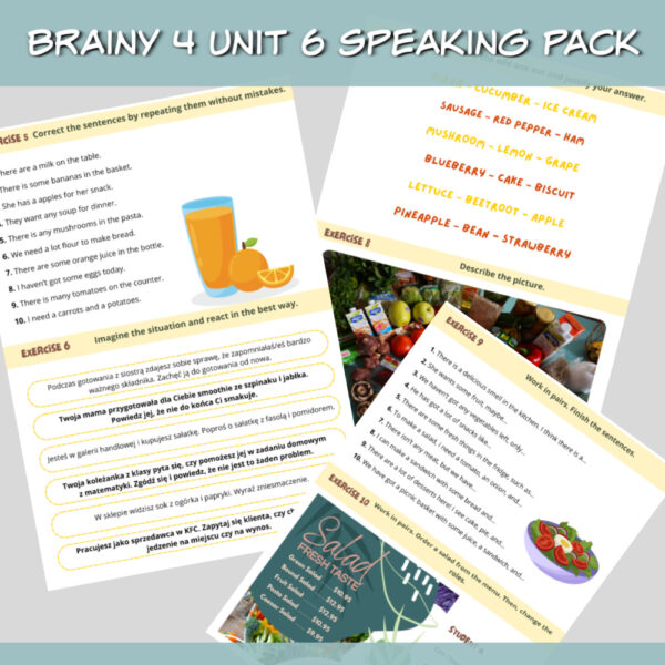 Brainy 4 Unit 6 Speaking Pack do druku - Lamipoli
