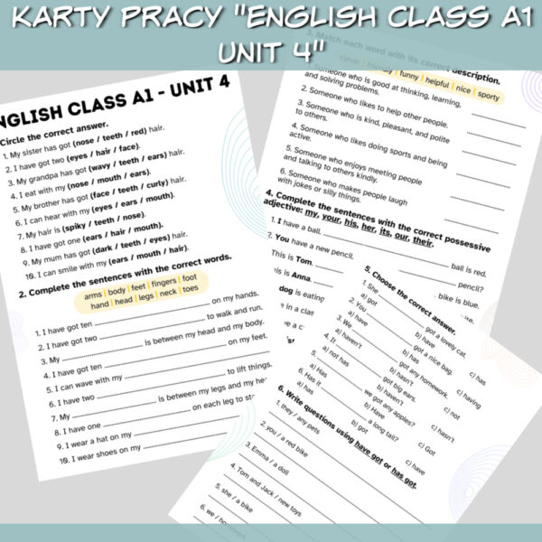 Zestaw English Class A1 Unit 4 - Lamipoli