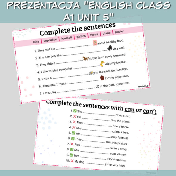 Zestaw English Class A1 Unit 5