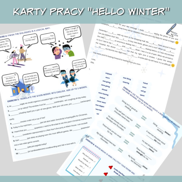 Karty pracy Hello Winter do druku