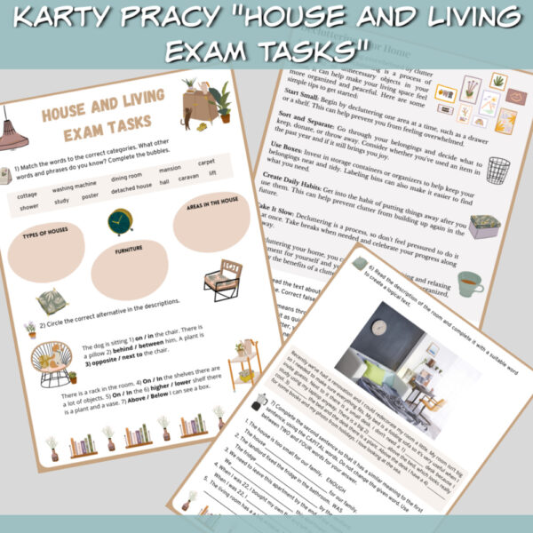 Karty pracy House and Living Exam Tasks do druku