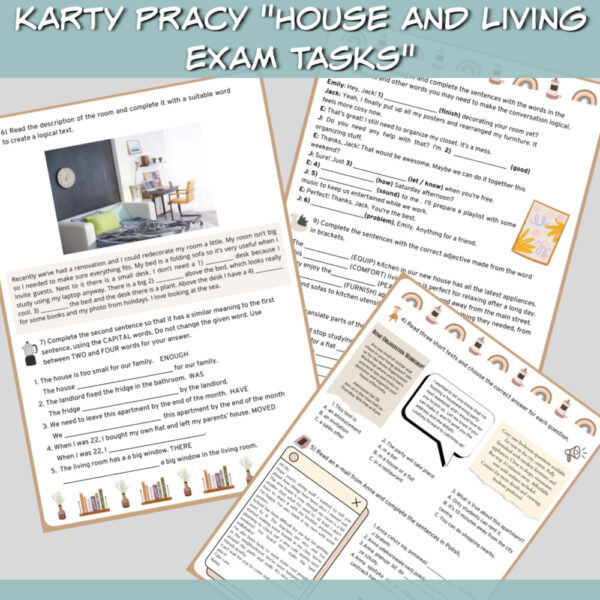 Karty pracy House and Living Exam Tasks do druku